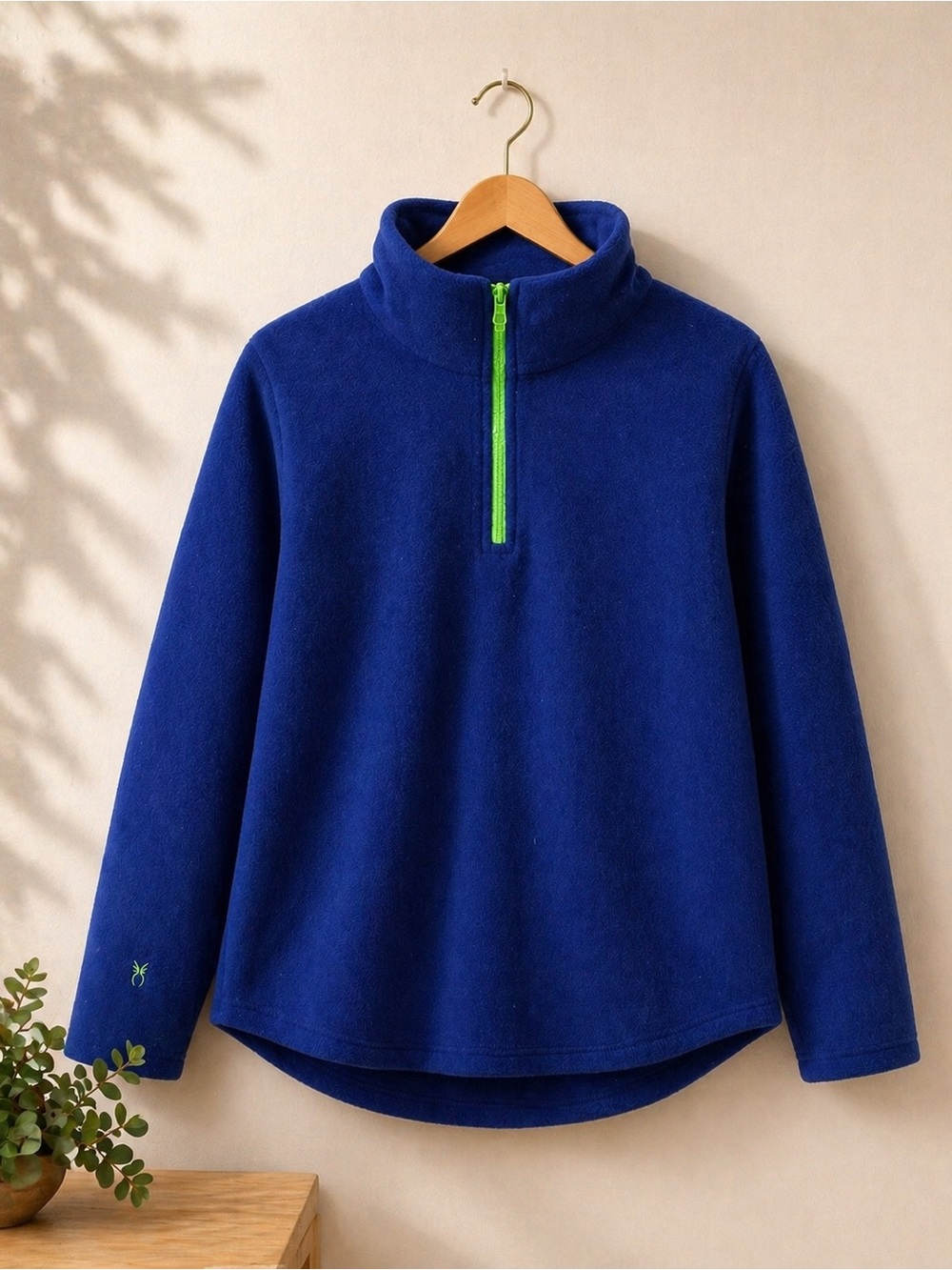 Dudley Stephens Royal Blue Fleece Turtleneck with Lime Zip